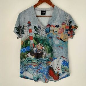 Inoah Artsy Tunic Boy Fishing Top Size Medium